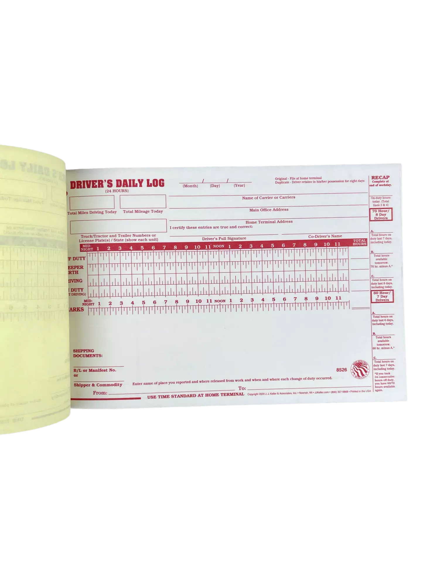 Picture of Driver's Daily Log Book - Single Book